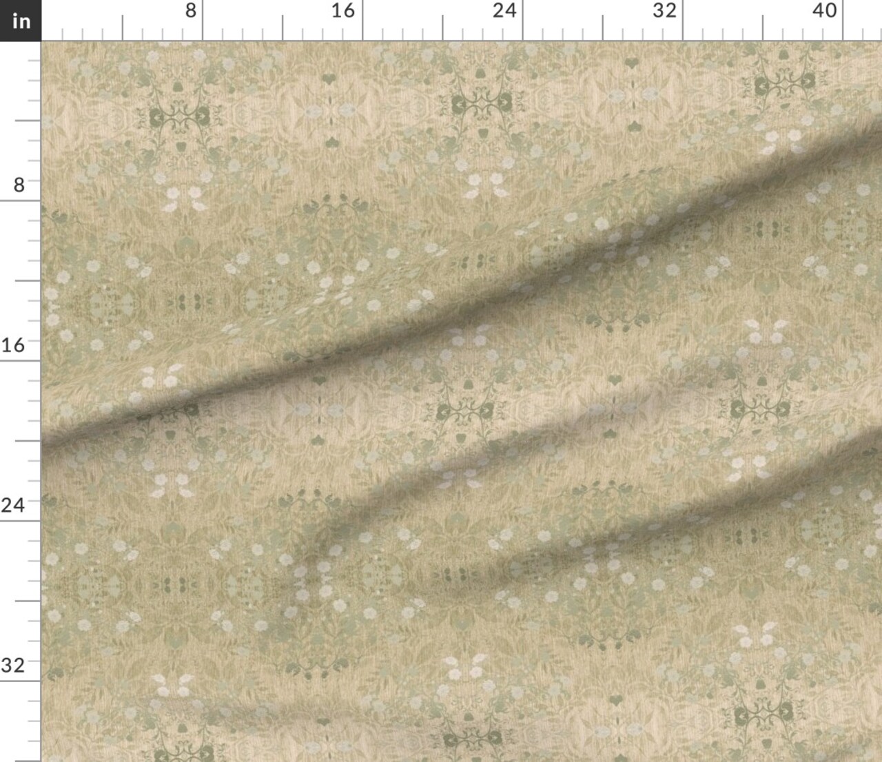 Victorian Damask Faux Gold Gilded Rustic Taupe Floral Botanical Vintage Style Flowers Art Nouveau Custom Printed Fabric by Spoonflower Various Fabrics by the Yard or Fat Quarter